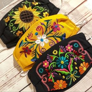 3 pack- Face Masks 💐- MEXICAN EMBROIDERED
